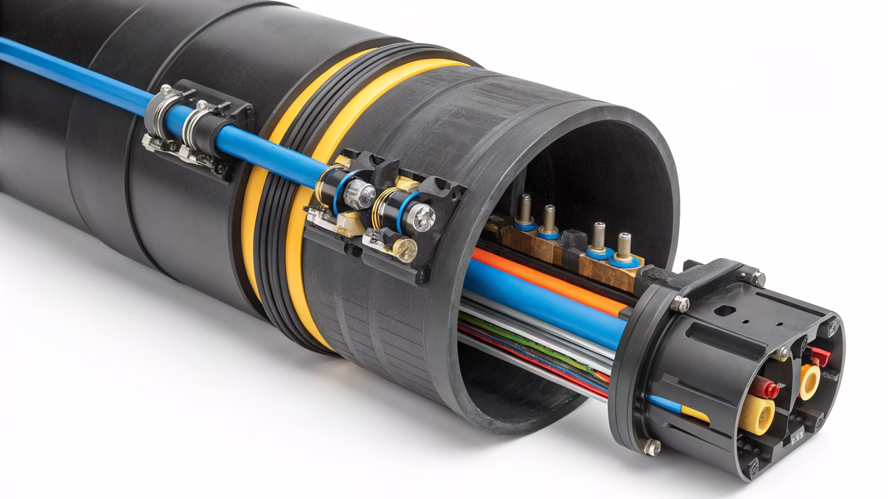 corte transversal accesorio electrofusión HDPE resistencia embebida unión soldada