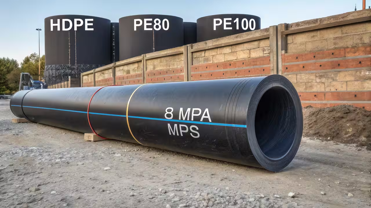 corte transversal tubería HDPE PE80 versus PE100 espesor de pared